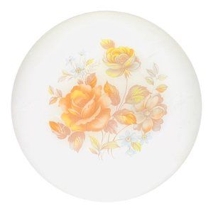 Vintage Domed Ceiling Shade Hand Painted Flowers Starburst Design Center 1930s